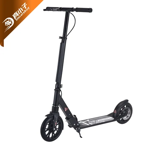 2 Wheels Adults 200mm Big Wheels/Rubber Wheels Foldable Foot Kick Scooter 100% Aluminum Adult Stunt Scooter 
